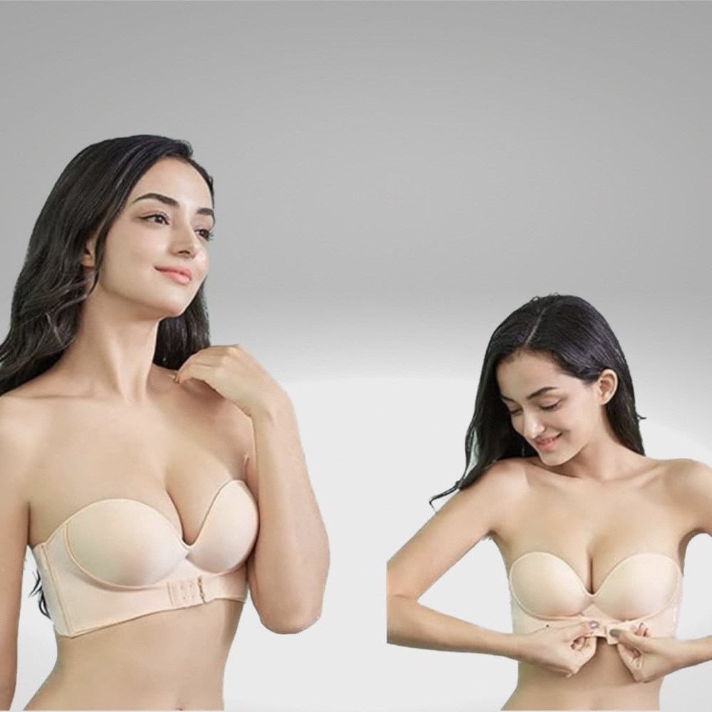 Strapless Bras For Women Push Up No Underwire Bandeau Bra.